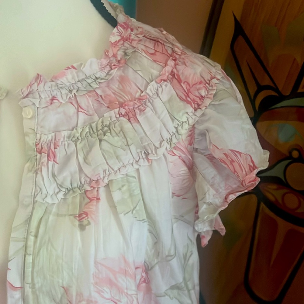 NWT La Vie by Rebecca Taylor Floral Peonies Top.
